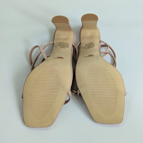 NEW Billini Yoana Faux Snakeskin Strappy Sandals Size 7 Nude - Picture 6 of 11